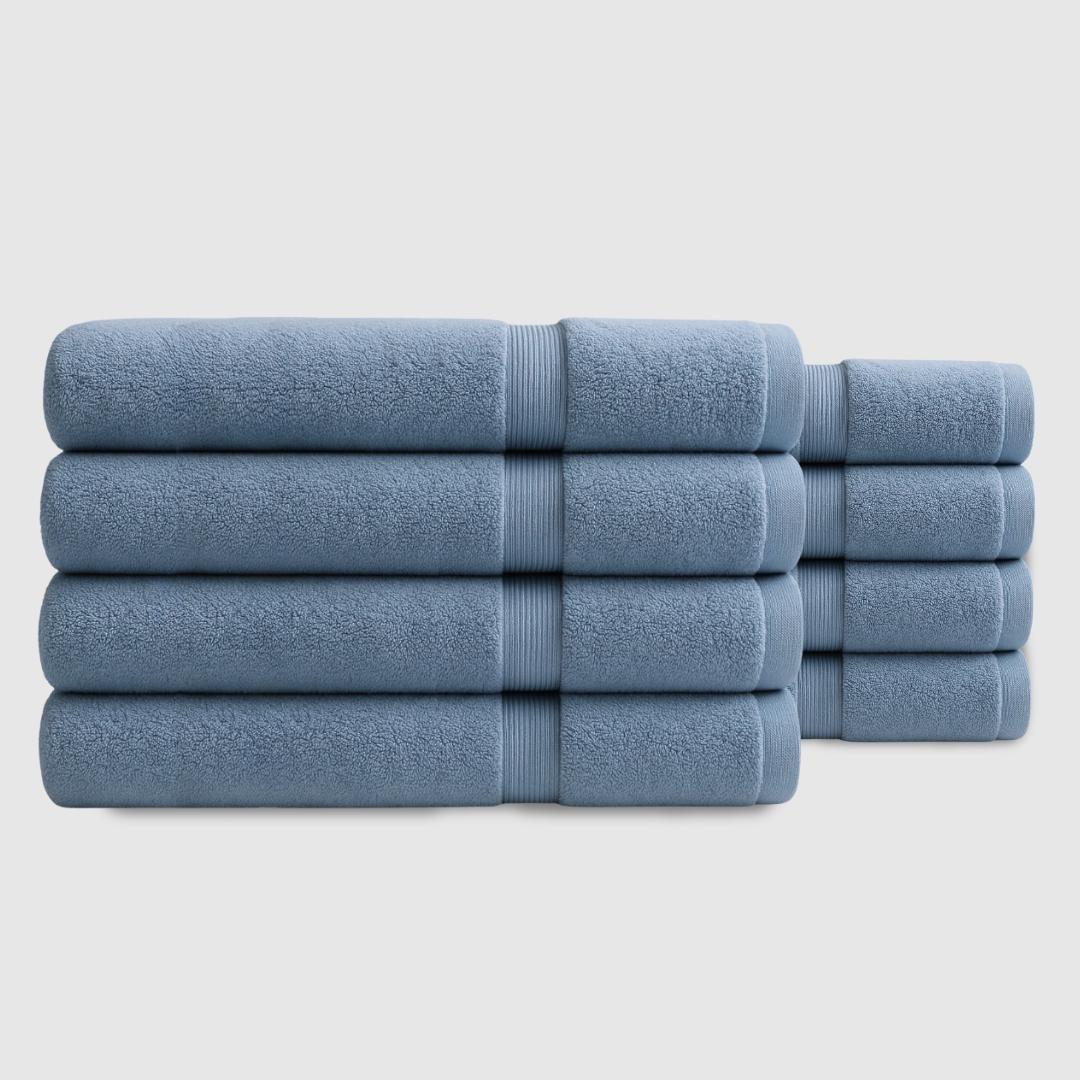 Heavyweight cotton bath towels | 8pcs (55x28in)