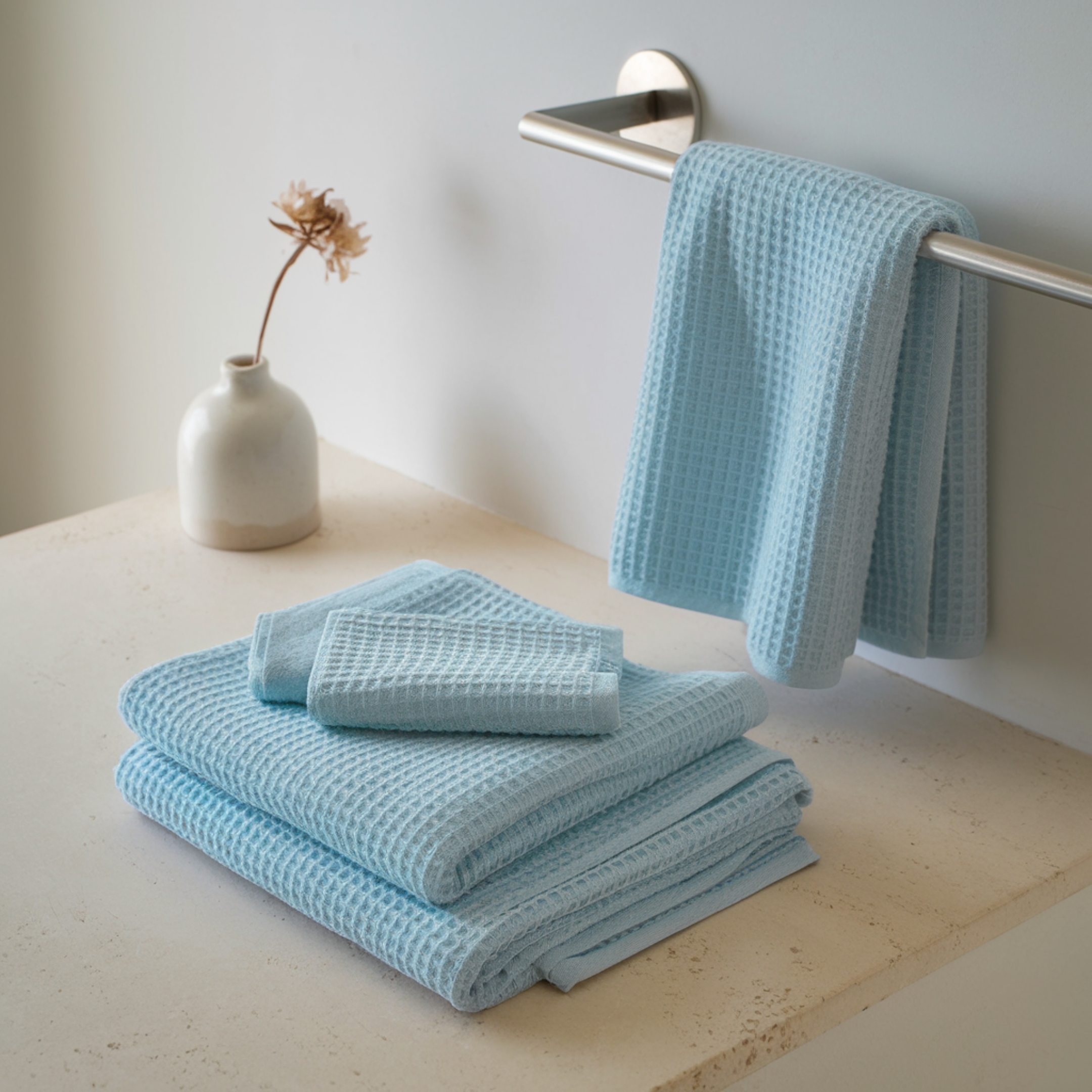 Egyptian Cotton Waffle Bath Towels 5pcs
