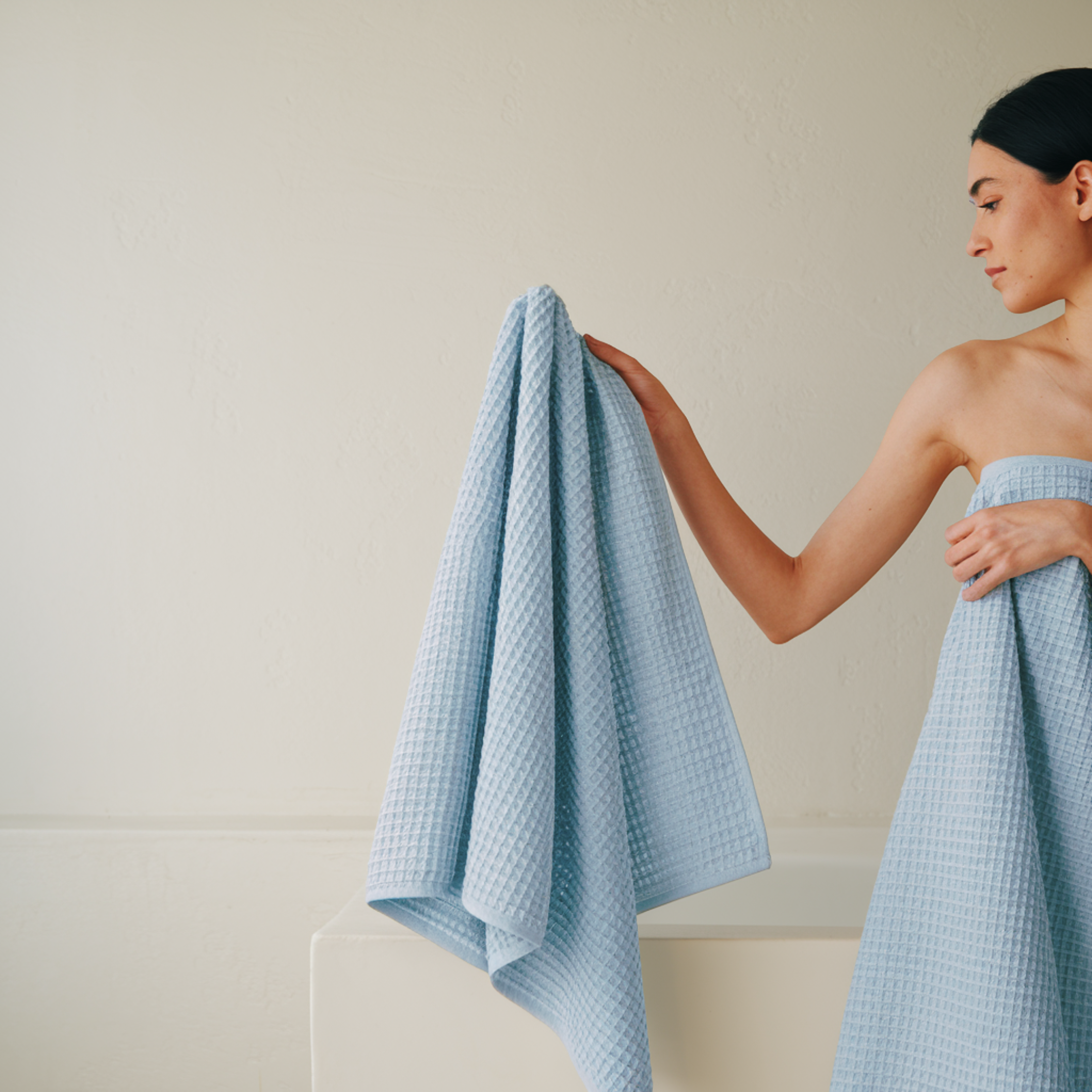 Egyptian Cotton Waffle Bath Towels 5pcs