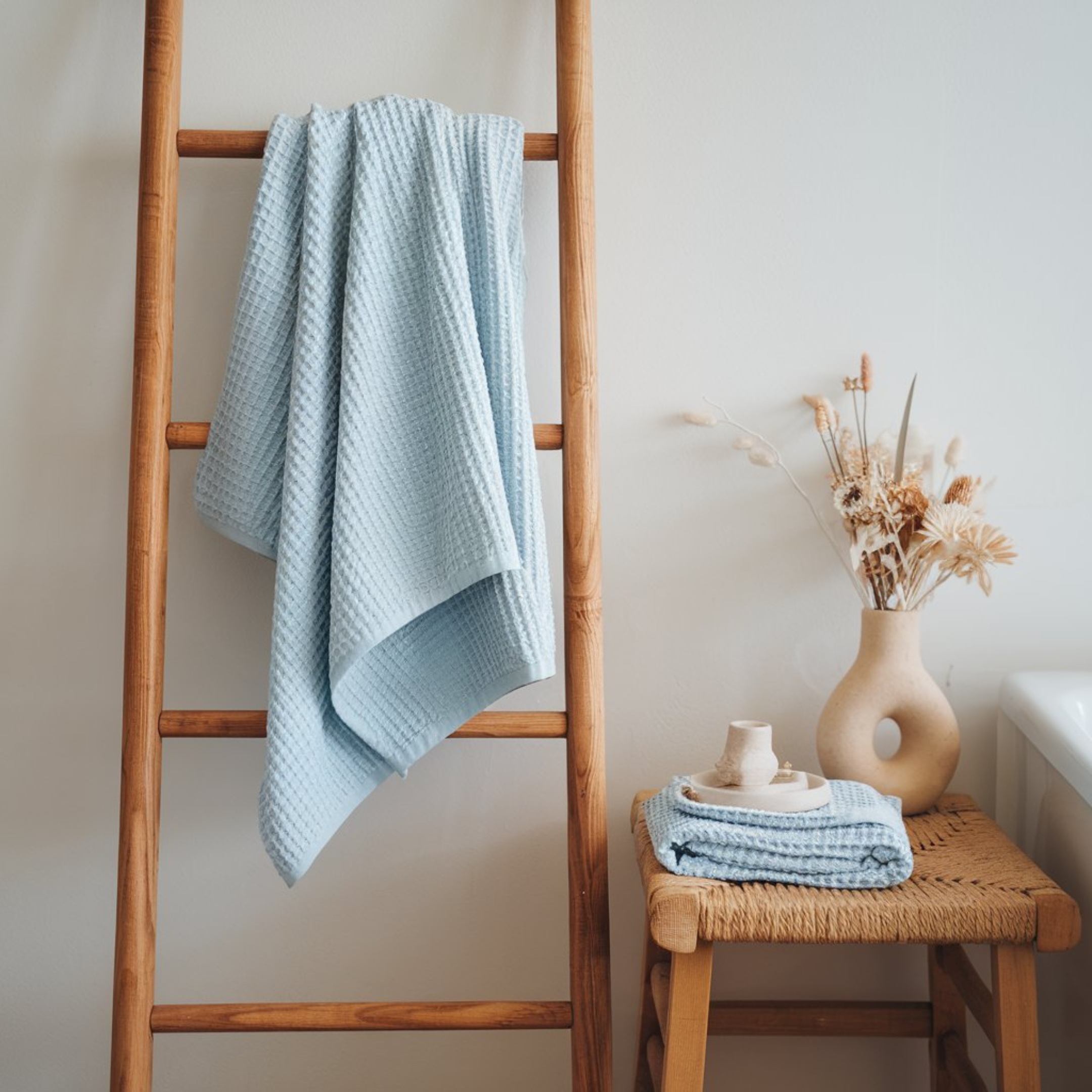 Egyptian Cotton Waffle Bath Towels 5pcs